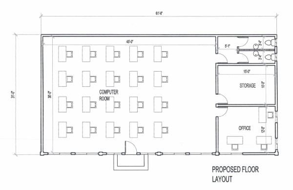 Floor plan layout of the new technology center